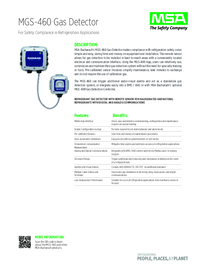 Thumbnail of document Data Sheet - MGS-460 Gas Detector